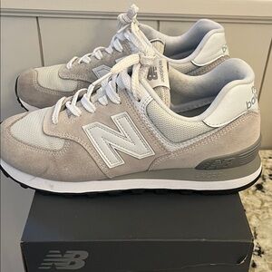 New Balance White and Gray Sneakers